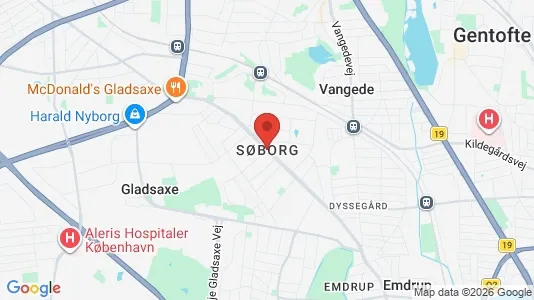 Butikslokaler til leje i Søborg - kort over placeringen