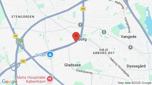 Kontorlokaler til leje i Søborg - kort over placeringen