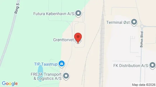 Værkstedslokaler til leje i Taastrup - kort over placeringen