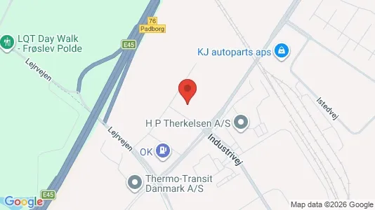 Lagerlokaler til salg i Padborg - kort over placeringen