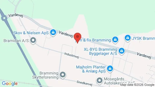 Lagerlokaler til salg i Bramming - kort over placeringen