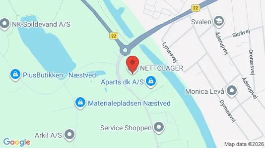 Lagerlokaler til leje i Næstved - kort over placeringen