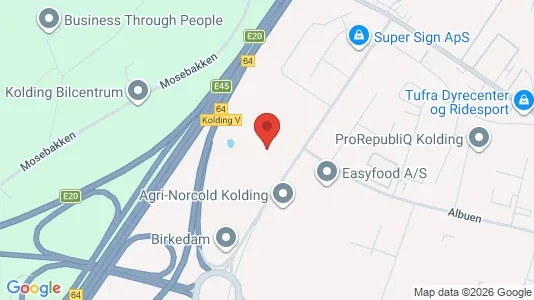 Lagerlokaler til leje i Kolding - kort over placeringen