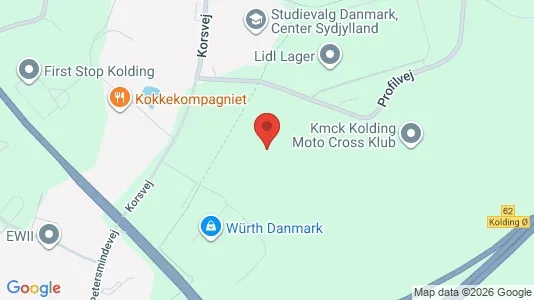 Værkstedslokaler til leje i Kolding - kort over placeringen