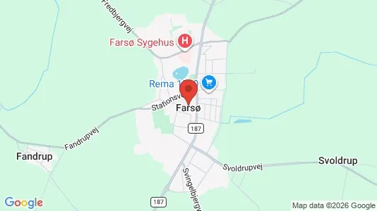 Butikslokaler til salg i Farsø - kort over placeringen