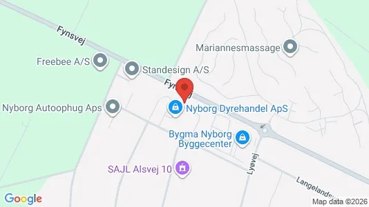 Lagerlokaler til leje i Nyborg - kort over placeringen