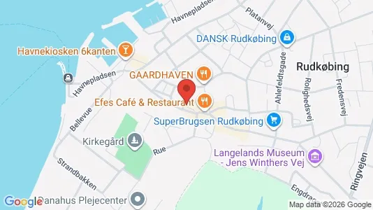 Boligudlejningsejendomme til salg i Rudkøbing - kort over placeringen
