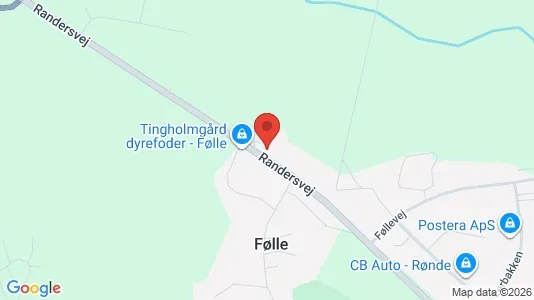 Erhvervsgrunde til salg i Rønde - kort over placeringen