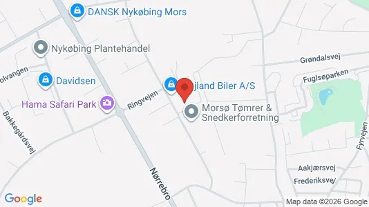 Lagerlokaler til salg i Nykøbing Mors - kort over placeringen