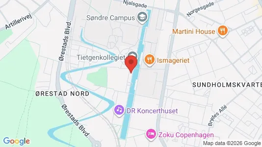 Erhvervslejemål til leje i København S - kort over placeringen