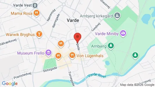 Boligudlejningsejendomme til salg i Varde - kort over placeringen
