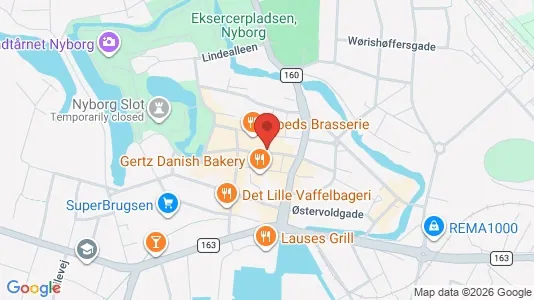 Erhvervslejemål til leje i Nyborg - kort over placeringen