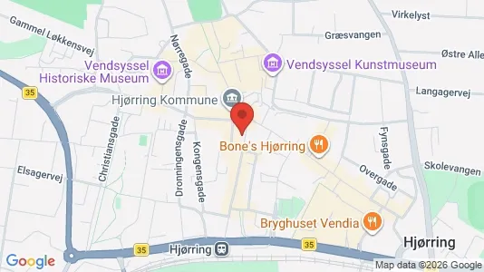 Erhvervslejemål til leje i Hjørring - kort over placeringen