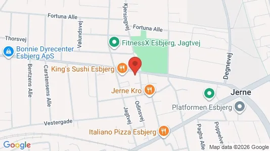 Kliniklokaler til salg i Esbjerg Ø - kort over placeringen