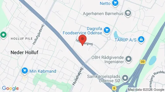 Lagerlokaler til leje i Odense SØ - kort over placeringen