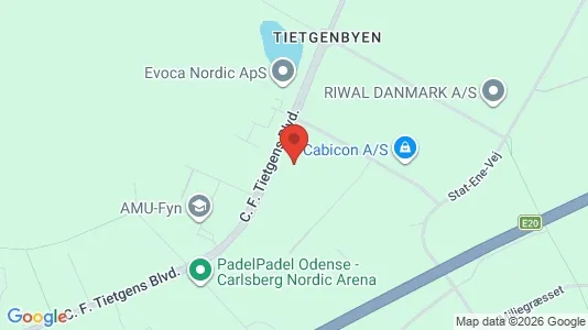 Lagerlokaler til leje i Odense SØ - kort over placeringen