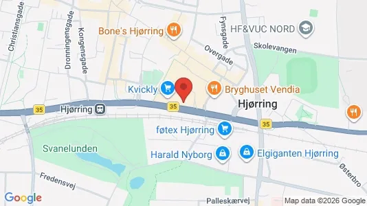 Kontorlokaler til leje i Hjørring - kort over placeringen