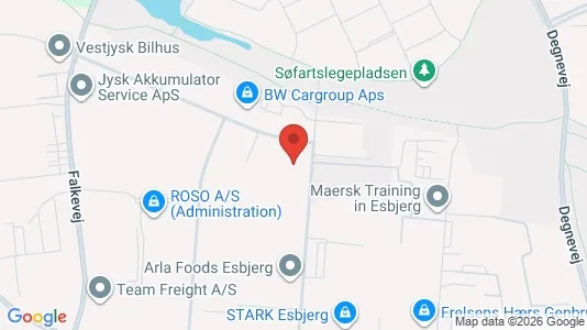 Erhvervslejemål til leje i Esbjerg Ø - kort over placeringen