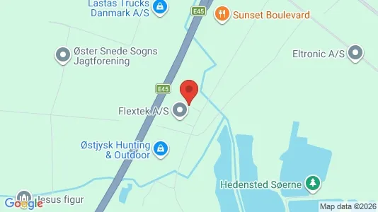Kontorhoteller til leje i Hedensted - kort over placeringen