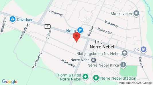 Boligudlejningsejendomme til salg i Nørre Nebel - kort over placeringen