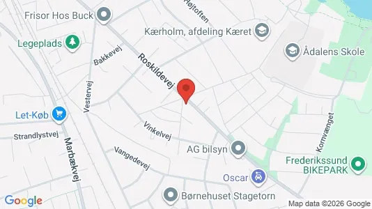 Erhvervslejemål til salg i Frederikssund - kort over placeringen