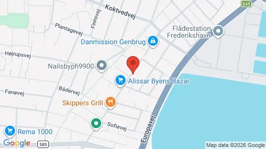 Erhvervslejemål til salg i Frederikshavn - kort over placeringen