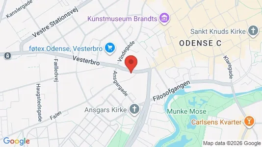 Erhvervslejemål til salg i Odense C - kort over placeringen