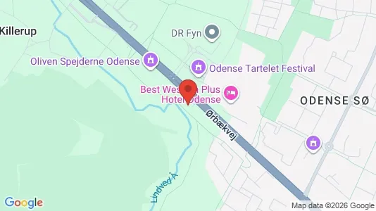 Kontorlokaler til salg i Odense SØ - kort over placeringen