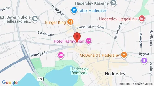 Erhvervslejemål til salg i Haderslev - kort over placeringen