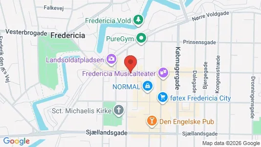 Boligudlejningsejendomme til salg i Fredericia - kort over placeringen