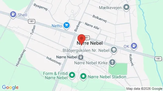 Boligudlejningsejendomme til salg i Nørre Nebel - kort over placeringen