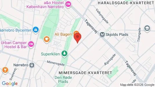 Erhvervslejemål til leje i Nørrebro - kort over placeringen