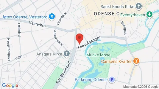 Kontorlokaler til leje i Odense C - kort over placeringen