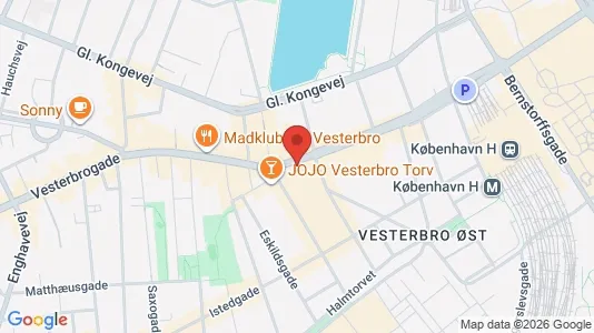Boligudlejningsejendomme til salg i Vesterbro - kort over placeringen