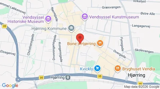 Erhvervslejemål til leje i Hjørring - kort over placeringen