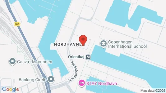 Erhvervslejemål til leje i Nordhavn - kort over placeringen