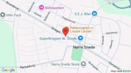 Erhvervslejemål til salg i Nørre Snede - kort over placeringen