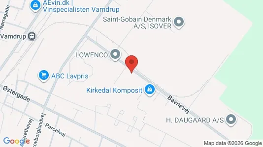 Boligudlejningsejendomme til salg i Vamdrup - kort over placeringen