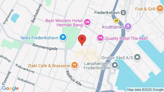 Kontorlokaler til leje i Frederikshavn - kort over placeringen