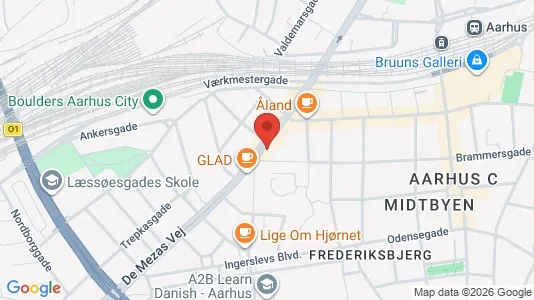 Kliniklokaler til leje i Århus C - kort over placeringen