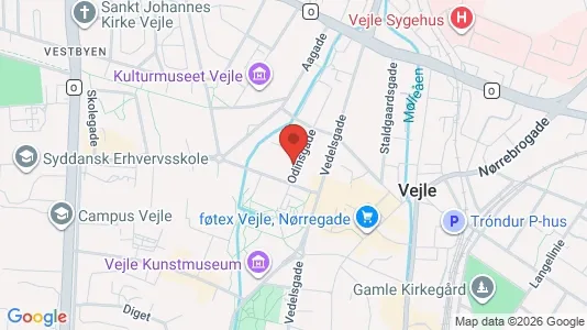 Boligudlejningsejendomme til salg i Vejle Centrum - kort over placeringen