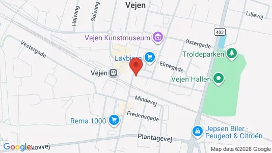 Boligudlejningsejendomme til salg i Vejen - kort over placeringen