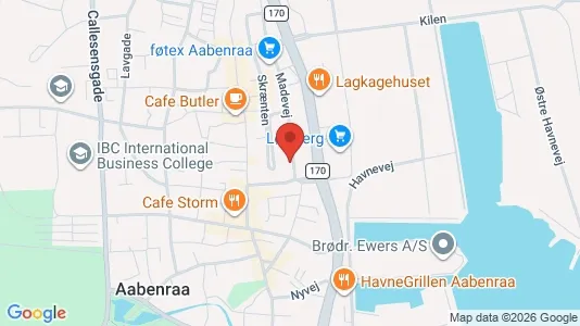 Kontorlokaler til leje i Aabenraa - kort over placeringen