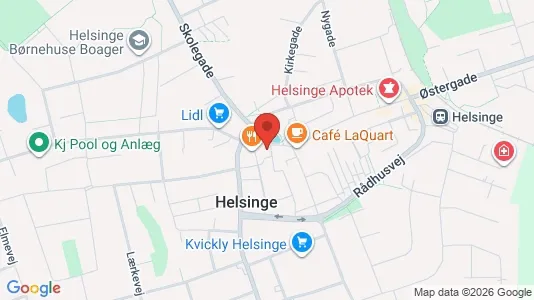 Erhvervslejemål til salg i Helsinge - kort over placeringen