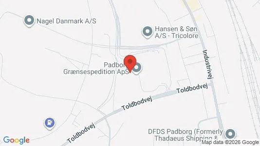 Kontorlokaler til salg i Padborg - kort over placeringen