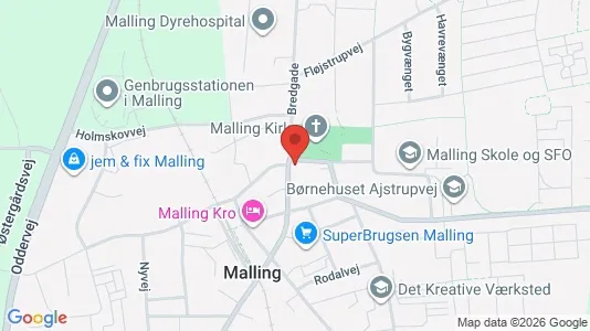 Boligudlejningsejendomme til salg i Malling - kort over placeringen