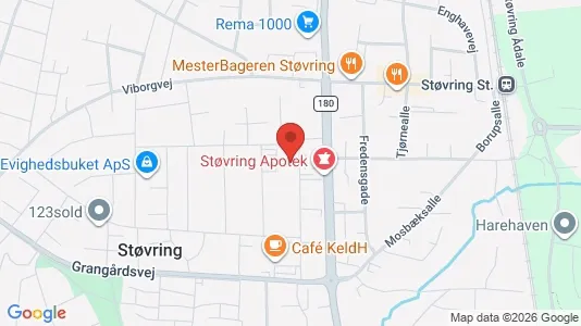 Boligudlejningsejendomme til salg i Støvring - kort over placeringen