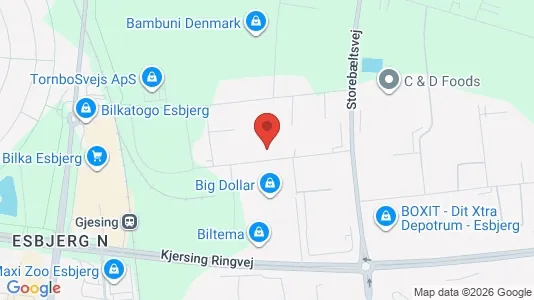 Lagerlokaler til leje i Esbjerg N - kort over placeringen