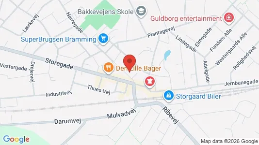 Boligudlejningsejendomme til salg i Bramming - kort over placeringen