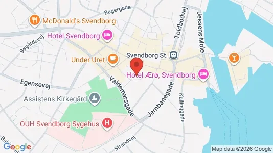 Kontorlokaler til leje i Svendborg - kort over placeringen